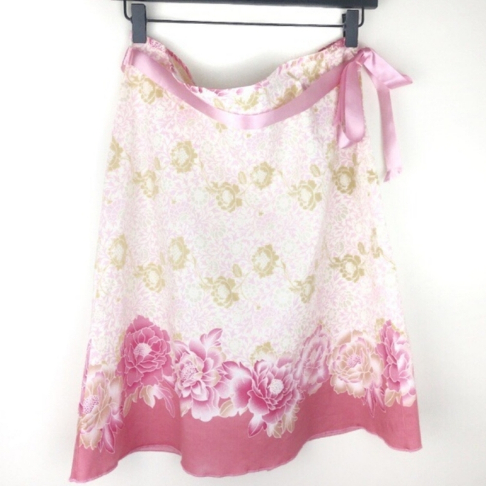 One Heart A-Line Floral Print Skirt Made In USA Women's Size Medium (10-12)